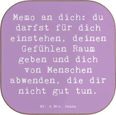 Produktbild von Mr. & Mrs. Panda Untersetzer für Gläser Spruch Gefühle Freiheit - Lavendeltraum - Geschenk, bieruntersetzer, Tischuntersetzer, gläseruntersetzer, Coaster, verschenken