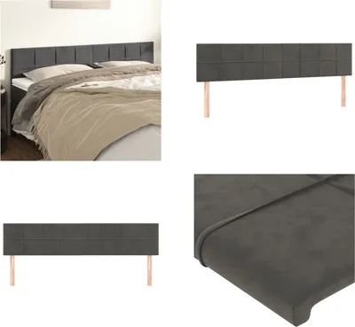 Produktbild von vidaXL Kopfteile 2 Stk. Dunkelgrau 100x5x78/88 cm Samt - Kopfteil - Kopfteile - Bett-Kopfteil - Bettkopfteil