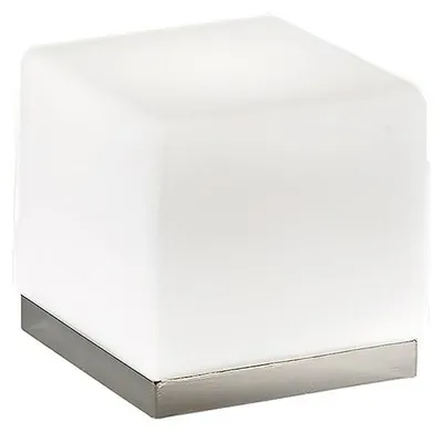 Immagine prodotto di Lampada da Tavolo BINNIE in Vetro Satinato Bianco e Struttura Anodizzata, Attacco E14, 60W, IP20 - Rossini Group - P.3400-15