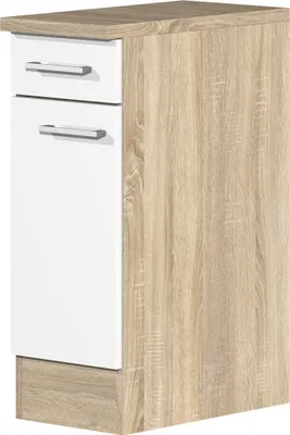 Produktbild von Küchenunterschrank - 30 cm breit - Weiß Sonoma Eiche – Salerno