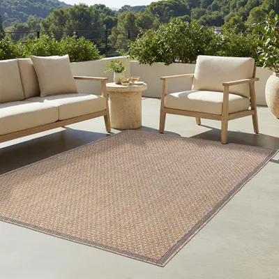 Produktbild von Tapiso Teppich YUCANA Outdoor Beige Balkon UV-beständig 120 x 170 cm