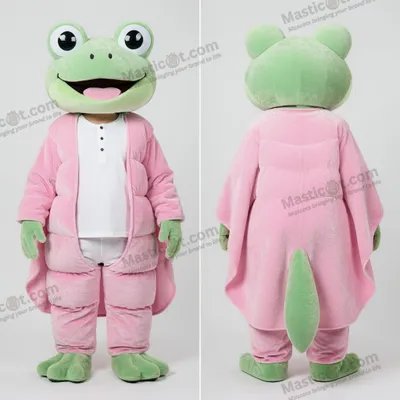 Produktbild von Smaragdgrüner MASTICOT Frosch-Maskottchen mit großen Augen