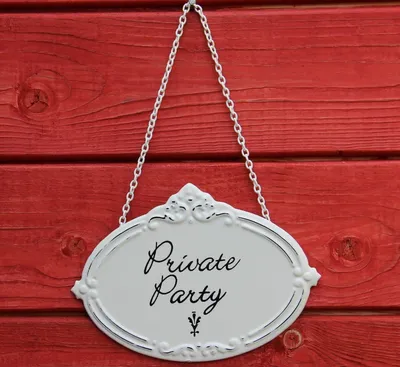 Produktbild von Türschild Private Party - Schild im Antik Look - Metallschild Shabby Vintage