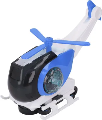 Produktbild von Elektrisch verwandelndes Flugzeug-Spielzeug-Hubschraubermodell, rotierend, mit Licht und Musik, für Kinder ab 1 Jahr, Blau