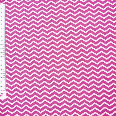 Produktbild von Baumwollstoff Meterware Chevron pink weiß