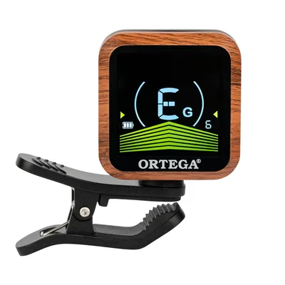 Produktbild von Ortega OETRC Clip-On Stimmgerät, wiederaufladbar, 15h Akkulaufzeit, Vollfarb-LED-Display, für Gitarre, Bass, Ukulele