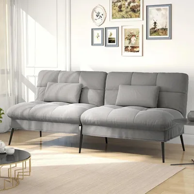 Immagine prodotto di Divano angolare con funzione letto - Divano a 3 posti - Divano letto - Divano lounge - Schienale regolabile - Tessuto in velluto di cotone