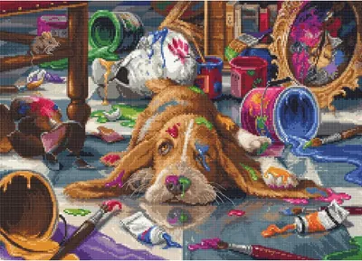 Produktbild von Luca-S Kreuzstich Stickpackung "Picassos Farben", Zählmuster, 40x29cm