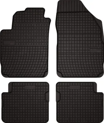 Produktbild von Gummifußmatten passend für Fiat Stilo (Schrägheck, Kombi, Bj. 2000-2008) –  schwarz, passgenau, mit Befestigungen set 4 Stk. - Gummi-Automatten