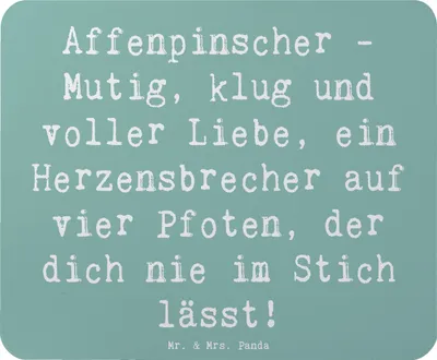 Produktbild von Mr. & Mrs. Panda Mouse Pad Spruch Affenpinscher Liebe - Meeresbrise - Geschenk, pc mauspad, Wohnungshund, Hunderasse, lebhaft, mutig, Mousepad, klug, intelligenter Hund