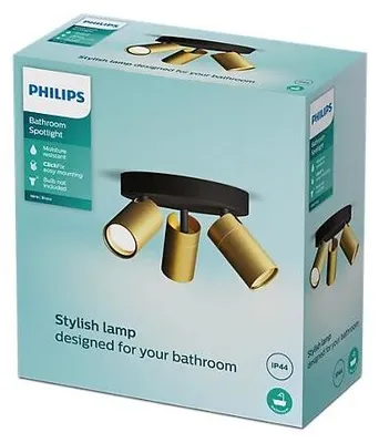 Produktbild von Philips Idris Decken-/Wandspot 3x, Schienenlichtschranke, GU10, 3 Glühbirne(n), LED, 220-240 V, Schwarz