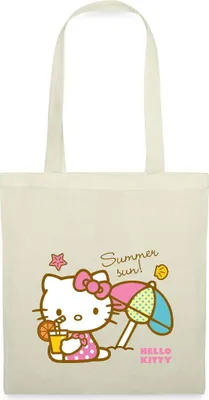 Produktbild von Spreadshirt Hello Kitty Am Strand Summer Sun Stoffbeutel, One size, Natur