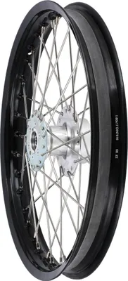Obrázek produktu pro 1,6 x 17" paprskové kolo pro kotoucovou brzdu, hliníkové ráfky cerné eloxované + nerezové paprsky - Simson S53, S83, MS50