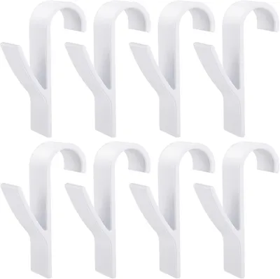 Productafbeelding van Haken voor handdoekradiator - Set van 8 - Sterke radiatorhaken - Wit - Ronde radiatorhaken - Radiatorhanddoekhouder - Radiatorhaken