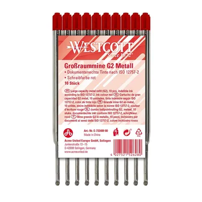 Obrázek produktu pro Westcott Kugelschreibermine G2 E-733489 00 12mm rt 10St