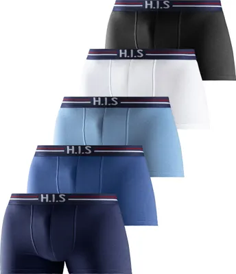 Produktbild von H.I.S. Boxer 5 er-Pack navy, blau, hellblau, schwarz, weiß Größe L (6)