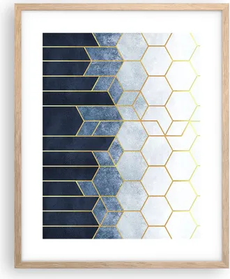 Produktbild von Gerahmtes Poster - Rahmen in heller Eiche - Abstraktion Figuren Geometrisch - 40x50 cm - Wand Bild - Wanddeko - Wandbilder - Kunstposter - Wandposter - Bilderrahmen - Bilder - P2NPA40x50-5135