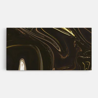 Produktbild von ARTHUB® Leinwandbild 60x120 cm, Black Gold Marble | Wohnzimmerdekoration, Hängende Bilder, Wanddekoration, Heimdekoration, Abstrakte, Marmor