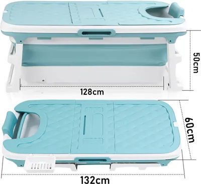Produktbild von SWANEW 132cm Faltbare Badewanne Erwachsene Ideal für kleine Badezimmer, Praktisch und Tragbar
