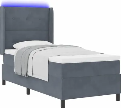 Immagine prodotto di Letto a molle con materasso Grigio scuro 80 x 200 cm Velluto