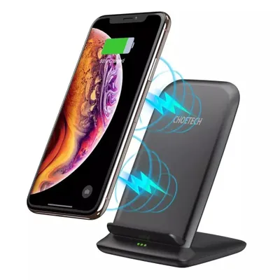 Produktbild von Drahtloses Ladegerät Choetech T555-F, für Kopfhörer, Qi, 15W, schwarz