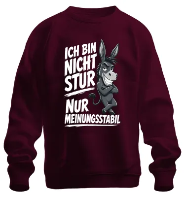 Produktbild von Ich bin nicht stur nur meinungsstabil Statement Sarkasmus Sweatshirt Pullover, Burgundy, S