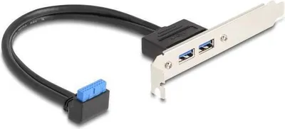 Obrázek produktu pro DELOCK Slotblech 1x USB 5 Gbps Pfostenbuchse 90° zu 2x USB-A