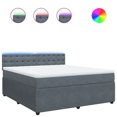 Produktbild von Boxspringbett mit Matratze Dunkelgrau 180x200 cm Samt