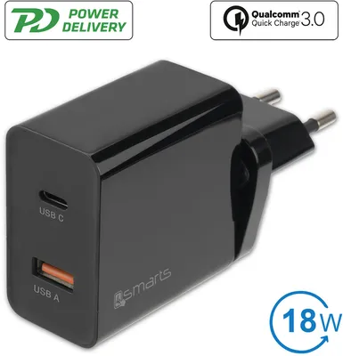 Produktbild von 4smarts Reise-Set VoltPlug QC/PD 18W schwarz "wie neu"