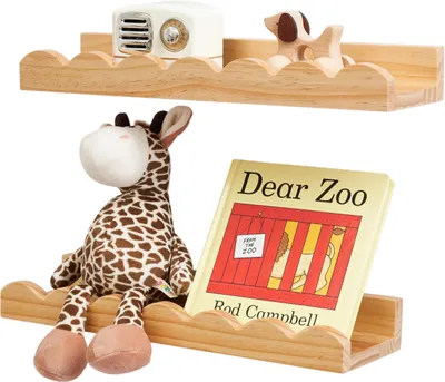 Produktbild von Set aus 2 Wandregalen aus Massivholz für das Kinderzimmer