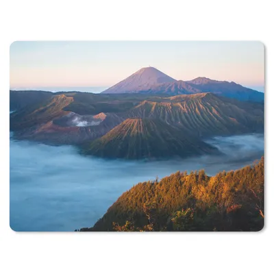 Produktbild von MuchoWow® Mauspad Mousepad Vulkan - Natur - Nebel 23x19 cm - Mousepads - Maus Mat - Pad - Mausunterlage - Schreibtischunterlage - Mauspad
