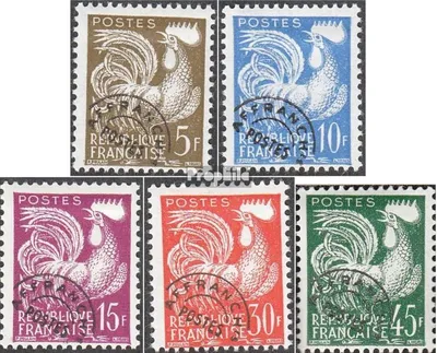 Produktbild von Briefmarken Frankreich 1957 Mi 1150-1154 (kompl.Ausg.) postfrisch Hahn