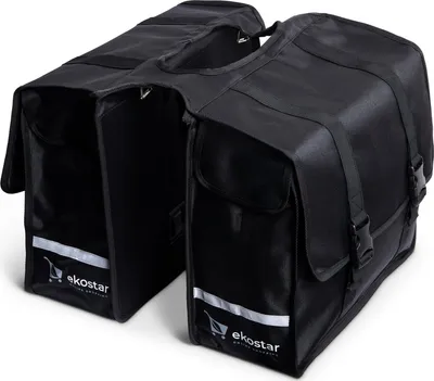 Produktbild von Ekostar® online shopping - Doppelte Fahrradtasche – Gepäckträgertasche - Doppeltasche – Fahrradtasche Gepäckträgertasche - Wasserabweisend – 46 Liter