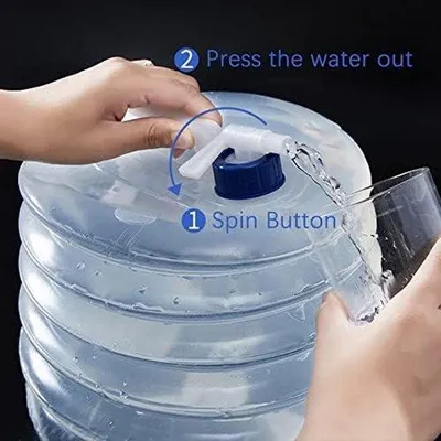 Image de Vert vif - Réservoir d'eau de 5 litres pour le camping et l'extérieur, équipé d'un robinet