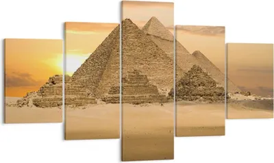Produktbild von Bild auf Leinwand - Leinwandbild - Pyramide ägypten wüste - 125x70cm - Wand Bild - Wanddeko - Leinwanddruck - Bilder - Kunstdruck - Wanddekoration - Leinwand bilder - Wandkunst - EA125x70-2196
