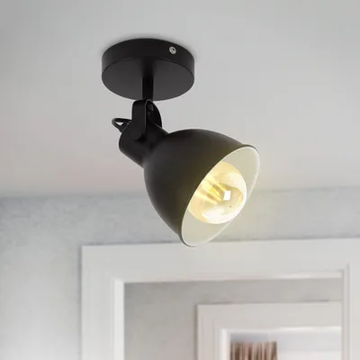 Obrázek produktu pro LED nástěnná lampa Spot Retro průmyslový design Vintage nástěnná lampa matná černá E27