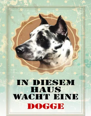 Produktbild von vianmo Holzschild 40x30 cm Hund in diesem Haus wacht eine Dogge