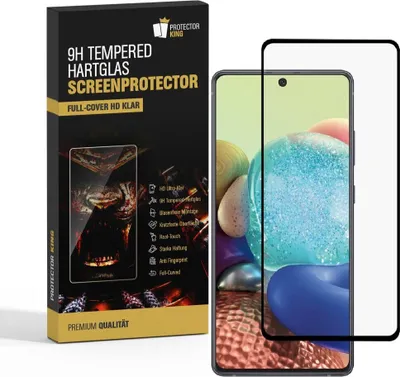 Produktbild von 1x 9H Hartglas für Samsung Galaxy A71 FULL COVER Panzerfolie Displayschutz KLAR Panzerglas Schutzglas Displayglas Folie