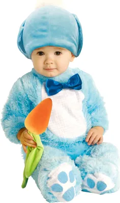 Immagine prodotto di Simpatico costume da coniglio blu, bianco e arancione per bambini - 86/92 (1-2 anni)