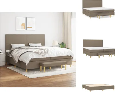 Produktbild von vidaXL Boxspringbett mit Matratze Taupe 200x200 cm Stoff -  Betten & Bettgestelle