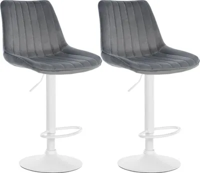 Produktbild von 2er-Set Barhocker aus Samt – Hohe Hocker – Optimaler Sitzkomfort und Stabilität