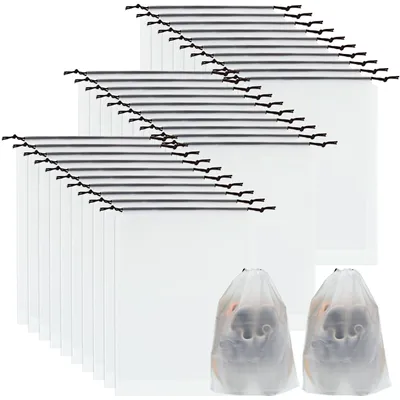 Produktbild von Solidchoice – Set mit 60 transparenten Schuhbeuteln mit Kordelzug