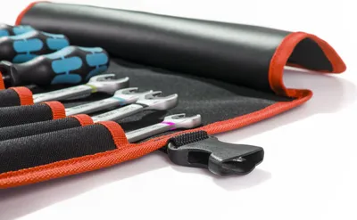 Immagine prodotto di Parat Werkzeugtasche Basic Roll-Up Case, 8 Fächer, Steckverschluss, ohne Inhalt