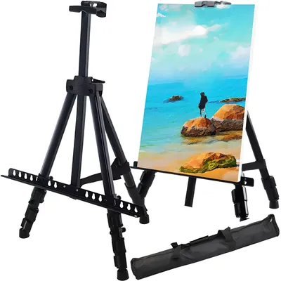 Produktbild von Aluminium Staffelei 158 cm Tischstaffelei PRO Feldstaffelei Leinwand Ständer Whiteboard Malerei Malen Leinwände Atelierstaffelei XL Malstaffelei Retoo