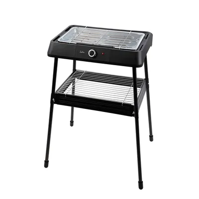 Immagine prodotto di JATA JEBQ1001 Barbecue elettrico con 2 opzioni di cottura: da tavolo o con gambe. Assenza di fumi e odori. Griglia a 2 altezze. Rimovibile. 400 x 230 mm. 2.200 W.