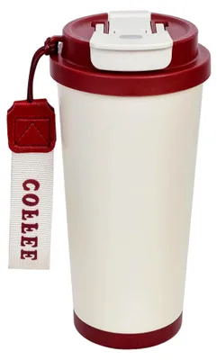 Produktbild von Thermobecher 500 ml aus Edelstahl, auslaufsicher, mit Strohhalm und Deckel für unterwegs