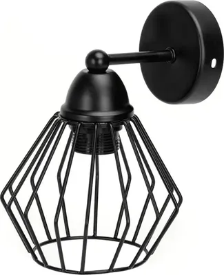 Immagine prodotto di Diamond Cage lampada da parete in metallo retrò a soppalco nero