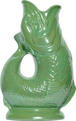 Produktbild von Gluckigluck Wasserkaraffe mit Gluckergeräusch, handgefertigt, ikonisches Design, Farbe:Apfelgrün schimmernd, Fassungsvermögen:1,2 L