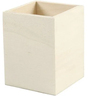 Produktbild von Stifthalter, H 9,5 cm, Größe 7,5x7,5 cm, Sperrholz, 1Stck.