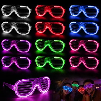 12 LED-Brillen mit 3 Blitzmodi für Party, Disco & Festival